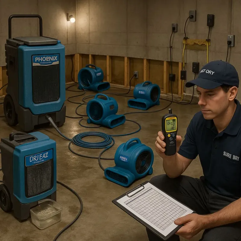 Structural Drying and Dehumidification process in Duplin County, NC